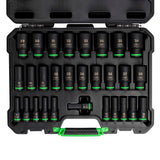 Conjunto de 29 chaves de caixa de impacto longas sextavadas 1/2" JBM 55005
